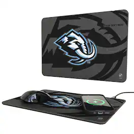 Keyscaper - Utah Mammoth Personalized Tilt 15W Fast Wireless Charger and Mouse Pad - Black