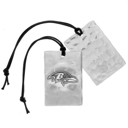 Front. Wendell August Forge - Baltimore Ravens Bag Tag - Silver.