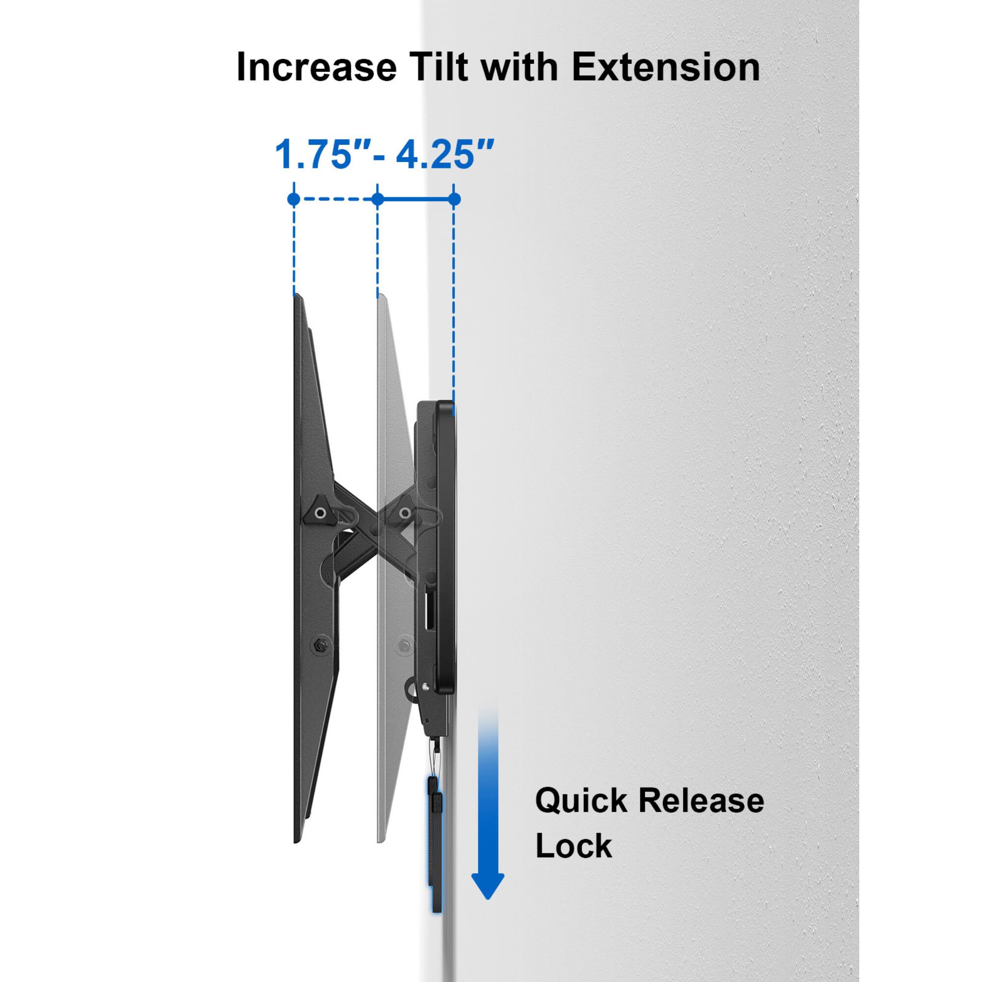Increase Tilt with Extension 1.75"- 4.25" Quick Release Lock