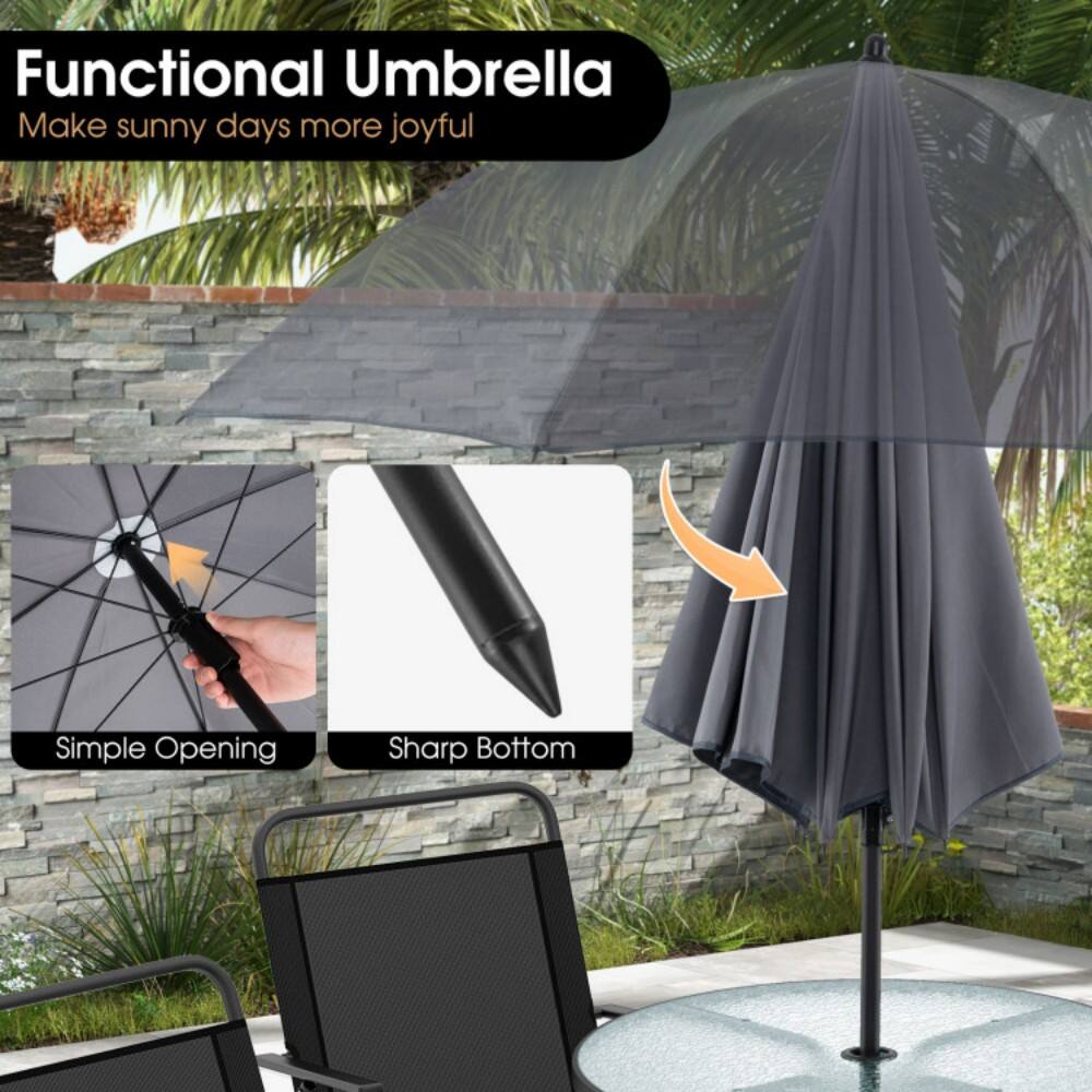 Functional Umbrella  
Make sunny days more joyful  

Simple Opening  
Sharp Bottom