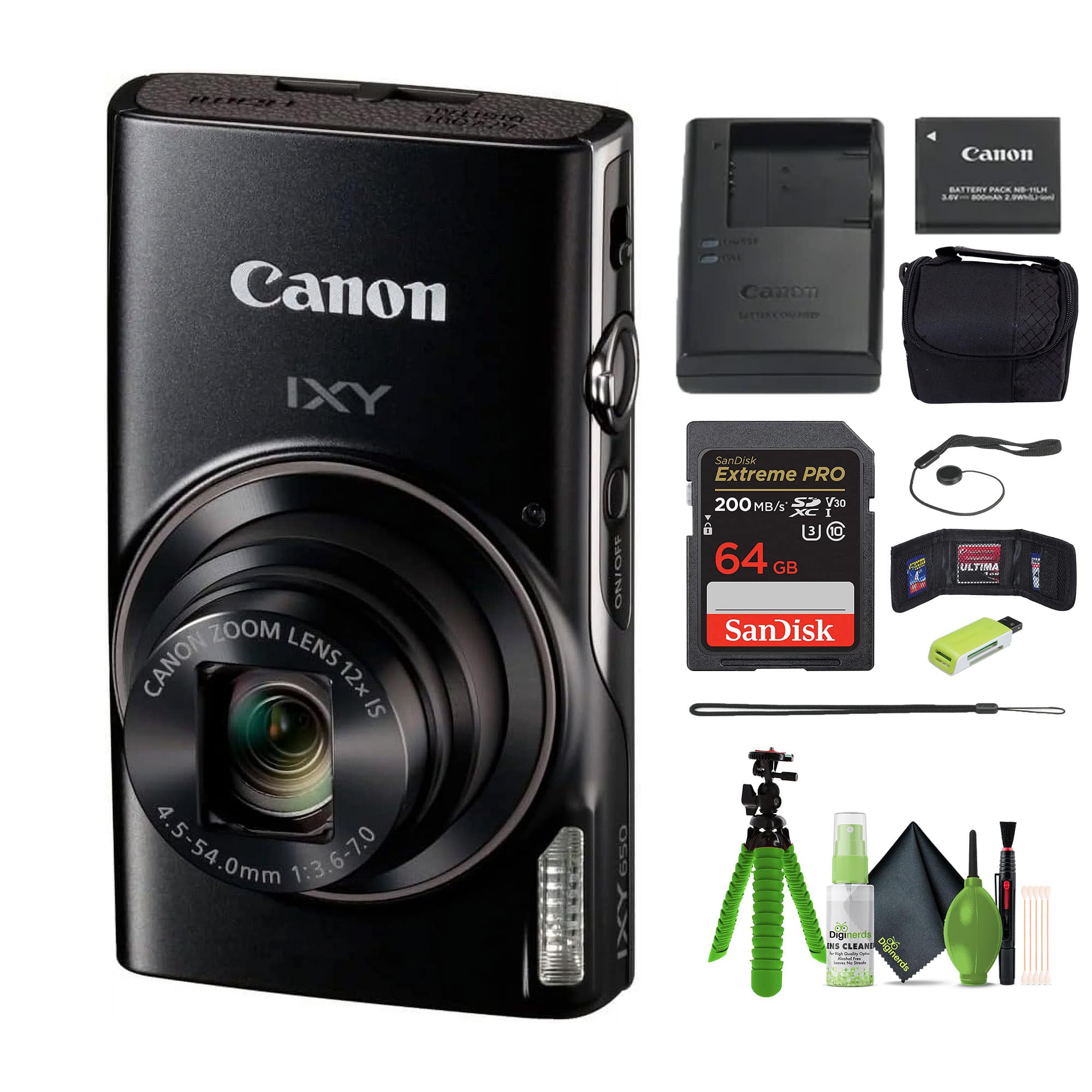 Canon Compact Camera IXY 650 12x Optical Zoom IXY650 Bundle