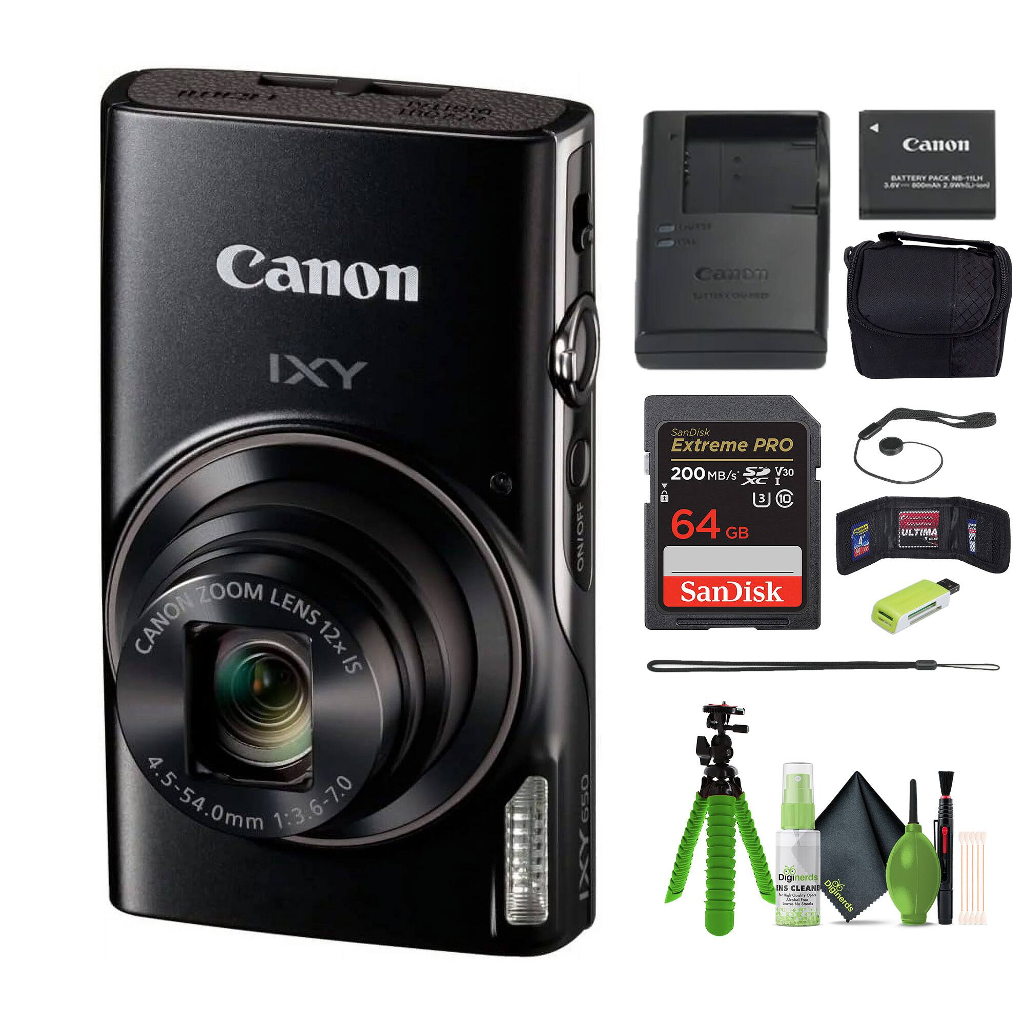Canon - Compact Camera IXY 650 12x Optical Zoom IXY650 Bundle (International Version) - Black