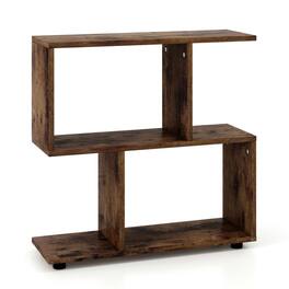 Kadyn - Open Bookcase Book Shelf,Storage Shelf Unit Plant Stand,24 Inch 3-Tier Geometric Bookshelf with Thick Foot Pads - Brown
