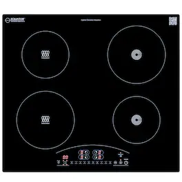 Equator - 24" Built-in Electric Cooktop | Hybrid Ceramic & Induction 4-Burner | 9 Power Levels Triple Heating Element 220V - Black