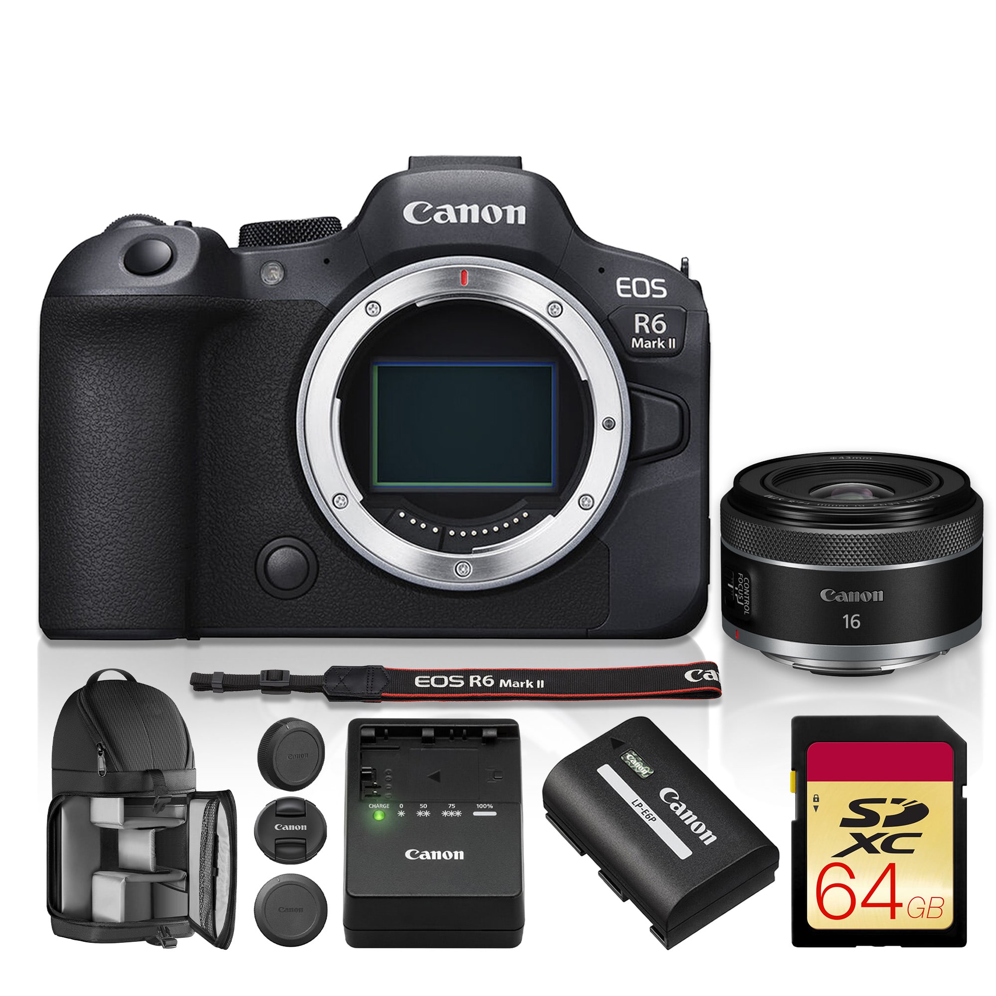 Canon - EOS R6 Mark II Mirrorless Camera with Stop Motion Firmware + RF 16mm