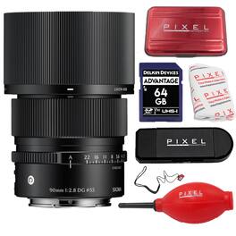 Sigma - 90mm f/2.8 DG Contemporary Lens Compatible with Sony E with Advanced Accessory and Travel Bundle | 26B965 - Black