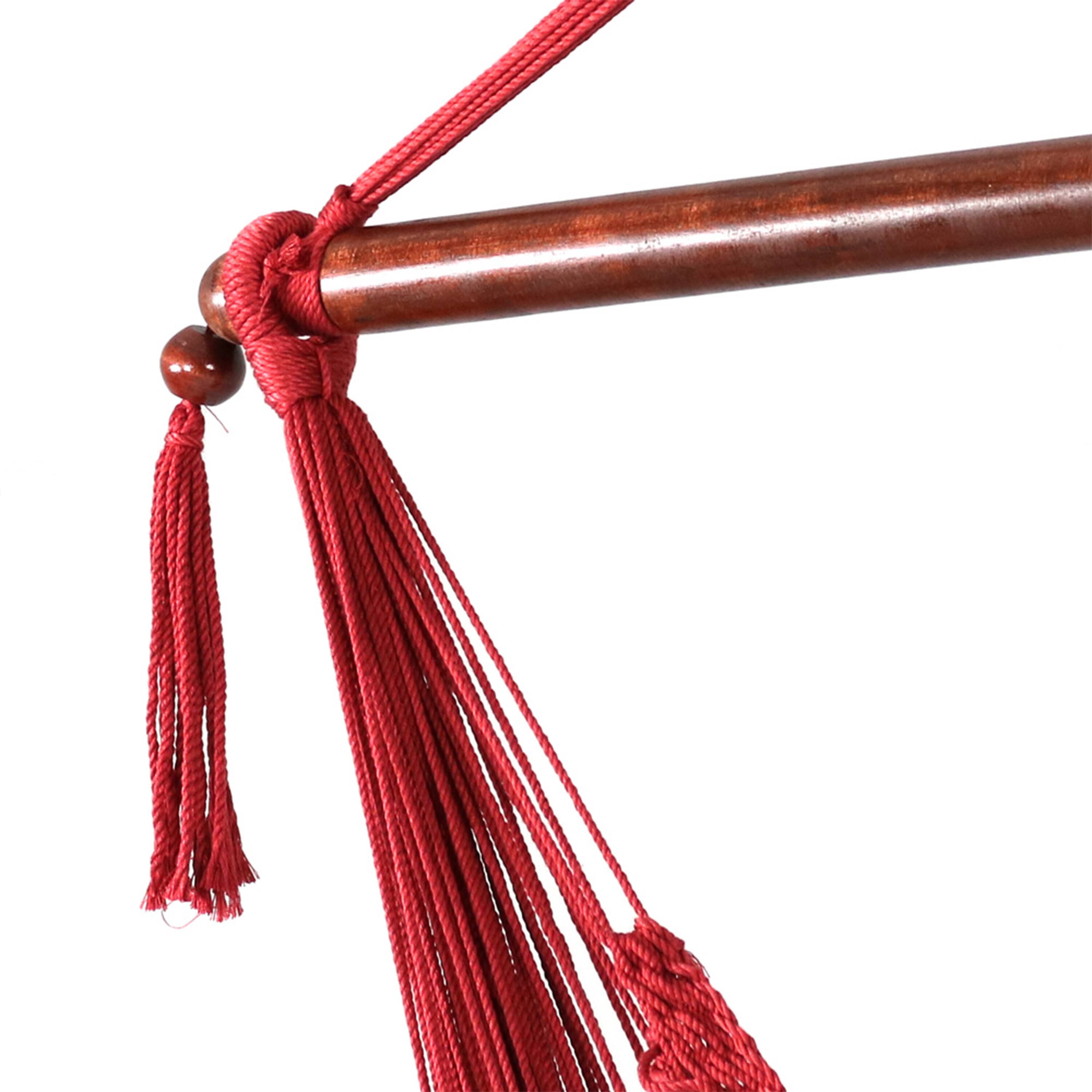 Alt View 8. Sunnydaze - Extra Large Polyester Rope Hammock Chair and Spreader Bar - Red.