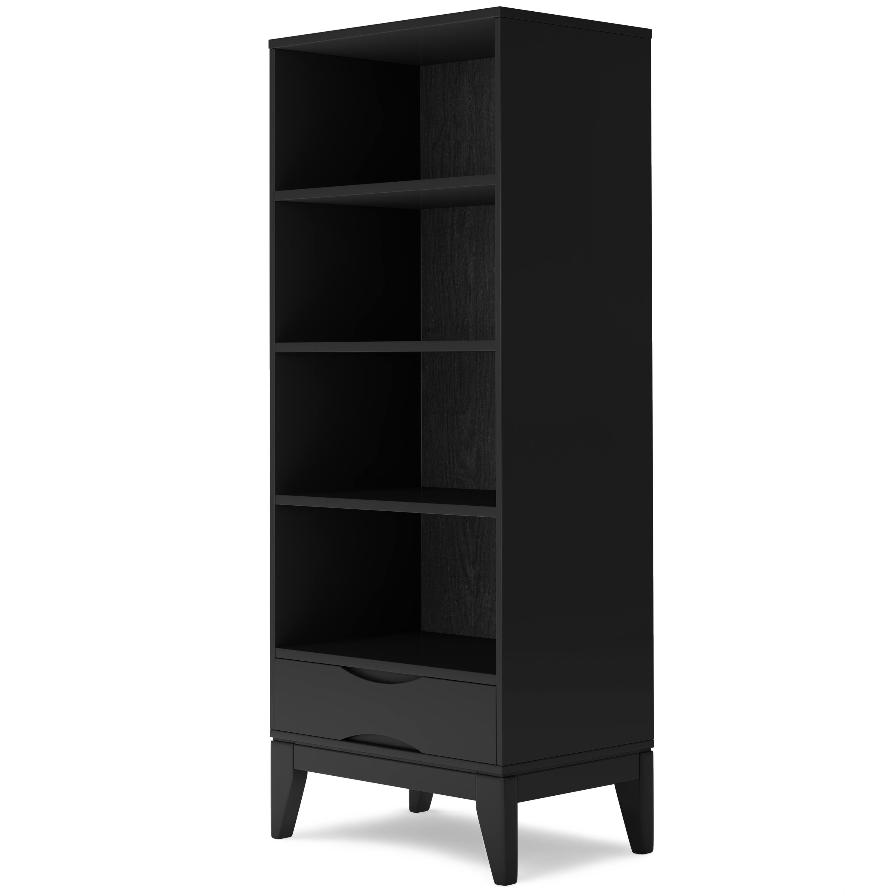 Angle. Simpli Home - Harper Bookcase with Storage - Black.