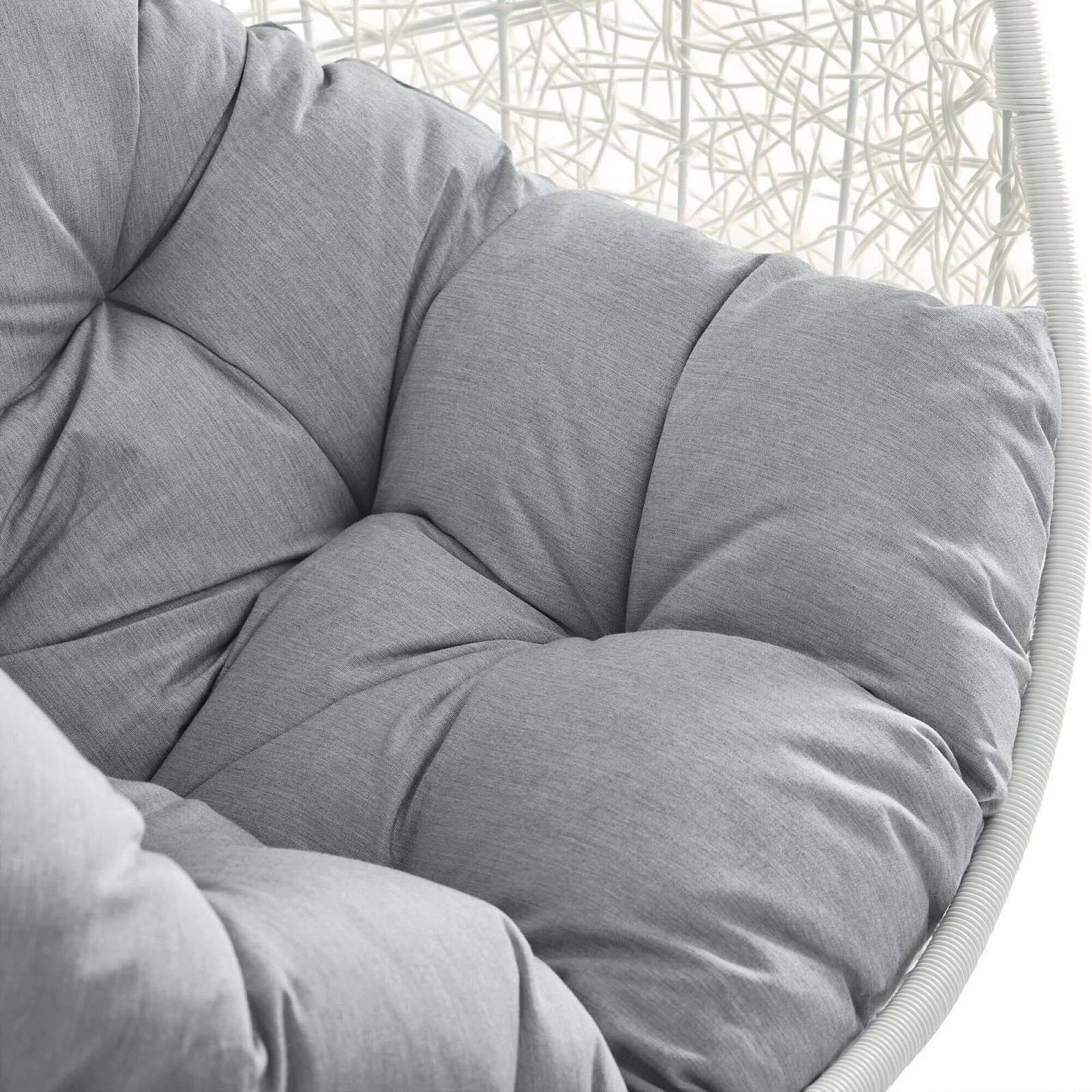 Alt View 3. Modway - Hide Outdoor Patio Sunbrella® Swing Chair With Stand by Modway - White Gray.