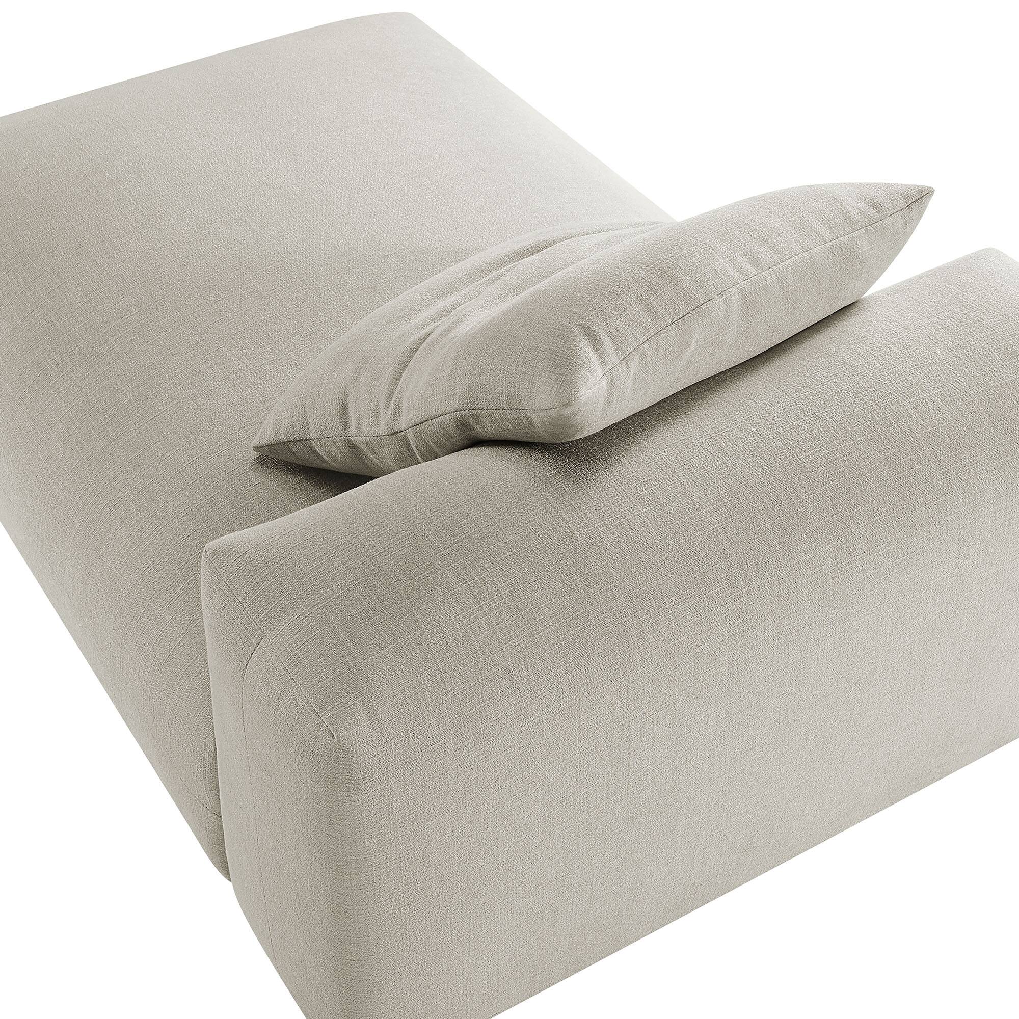 Alt View 6. Modway - Solace Modular Upholstered Fabric Armless Chaise Lounge by Modway - Linen.