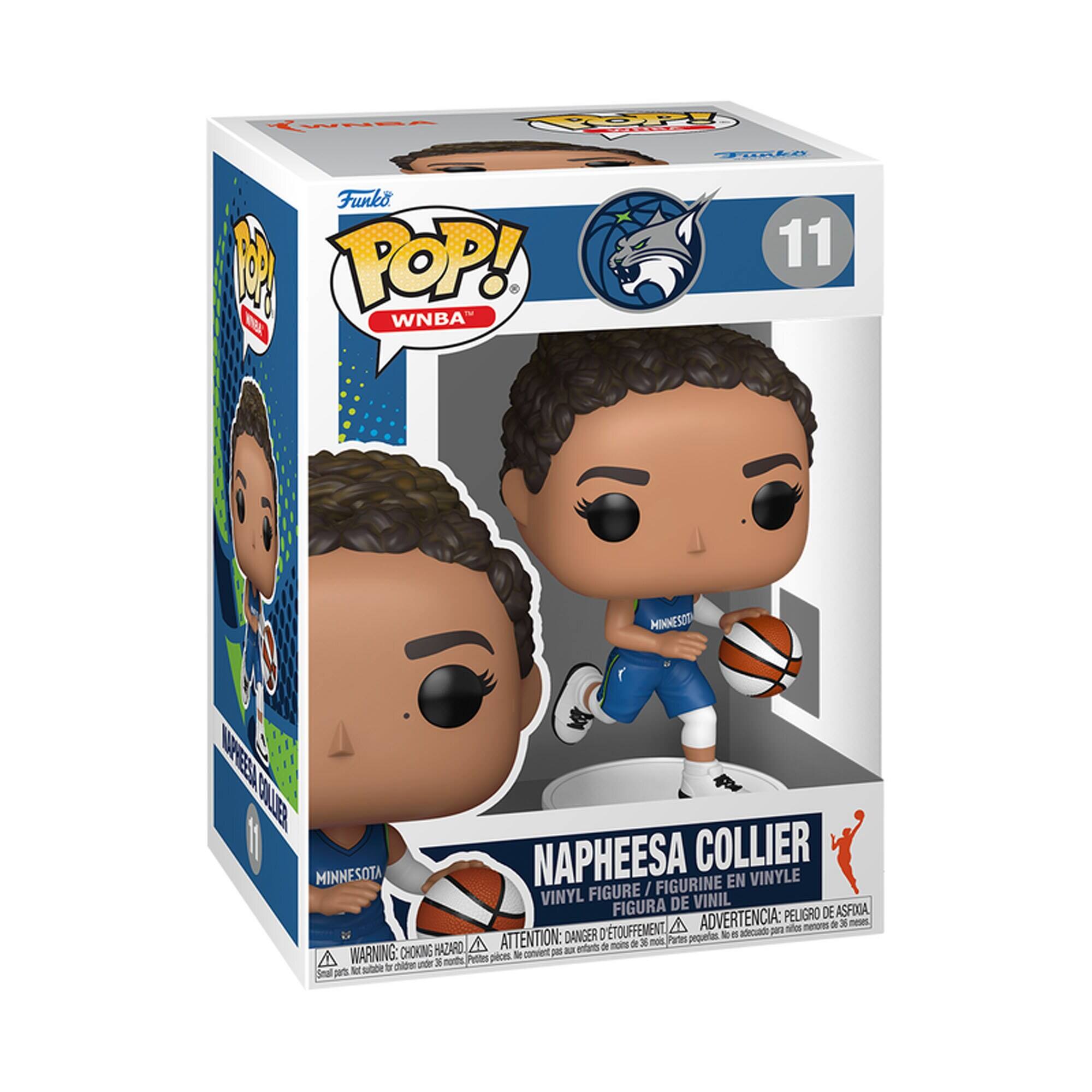 Funko POP! 11  
WNBA  
Napheesa Collier  
Minnesota  
Vinyl Figure / Figurine en Vinyle / Figura de Vinil  
Danger of Aspiration / Peligro de Asfixia / Advertencia: Peligro de Asfixia  
Warning: Choking Hazard - Small parts. Not for children under 3 years.  
Attention: Danger d'étouffement - Petites pièces. Ne convient pas aux enfants de moins de 3 ans.