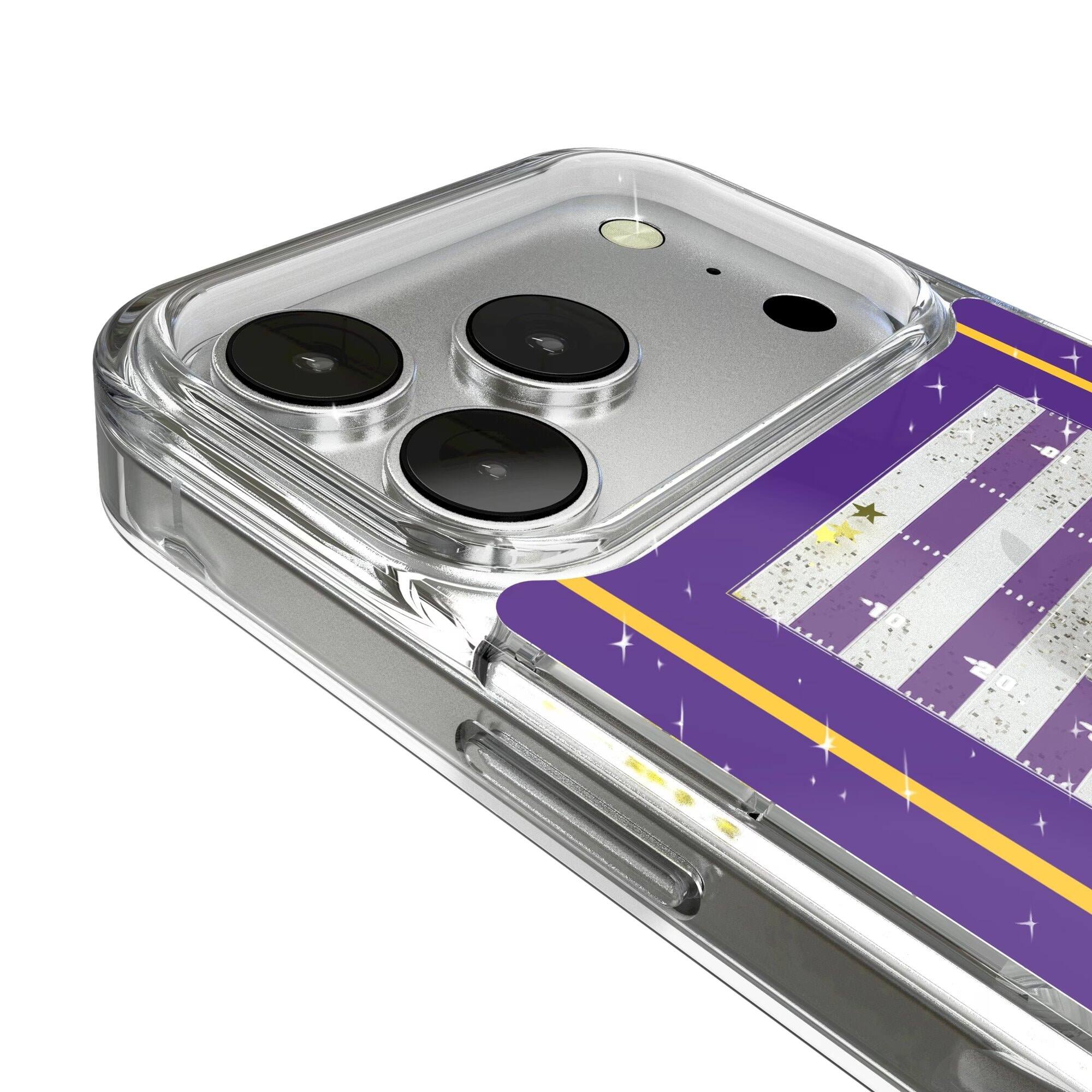 Alt View 2. Keyscaper - Minnesota Vikings iPhone Field Design Glitter Case - 16 Pro - Multicolor.