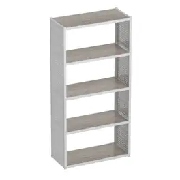 Fleximounts - 5-Shelf Heavy-Duty Adjustable Garage Storage Shelving with Side Pegboards, 35"W x 71.1"H x 15.7"D - White