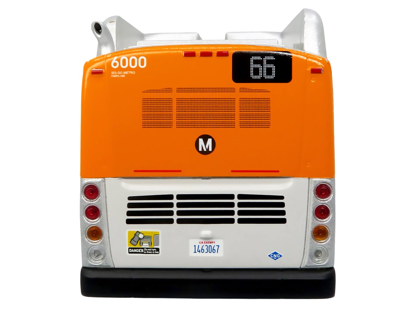 6000  
323 GO METRO  
metro.net  
66  
M  
DANGER  
CA EXEMPT  
1463067  
CNG