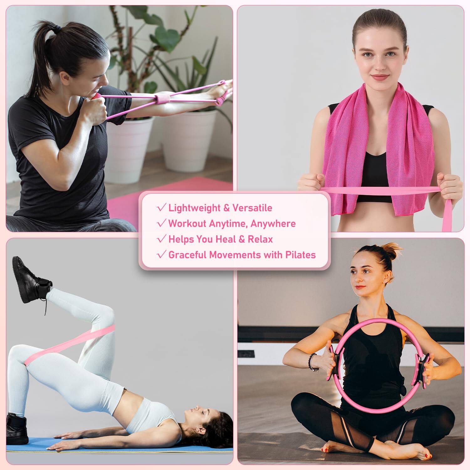 Lightweight & Versatile  
Workout Anytime, Anywhere  
Helps You Heal & Relax  
Graceful Movements with Pilates
