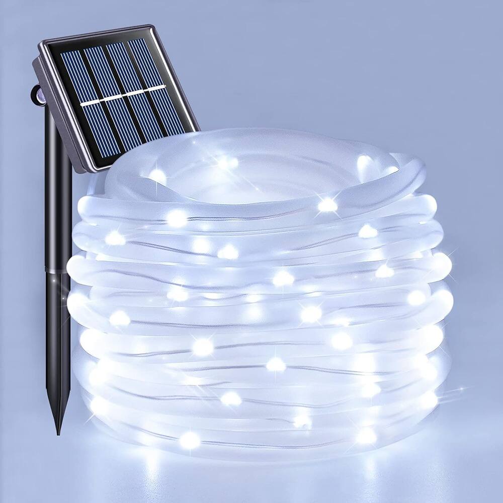 Front. RTMB - Outdoor 120 LED Solar Rope Lights, 39.4-foot, 8-mode, waterproof - White.