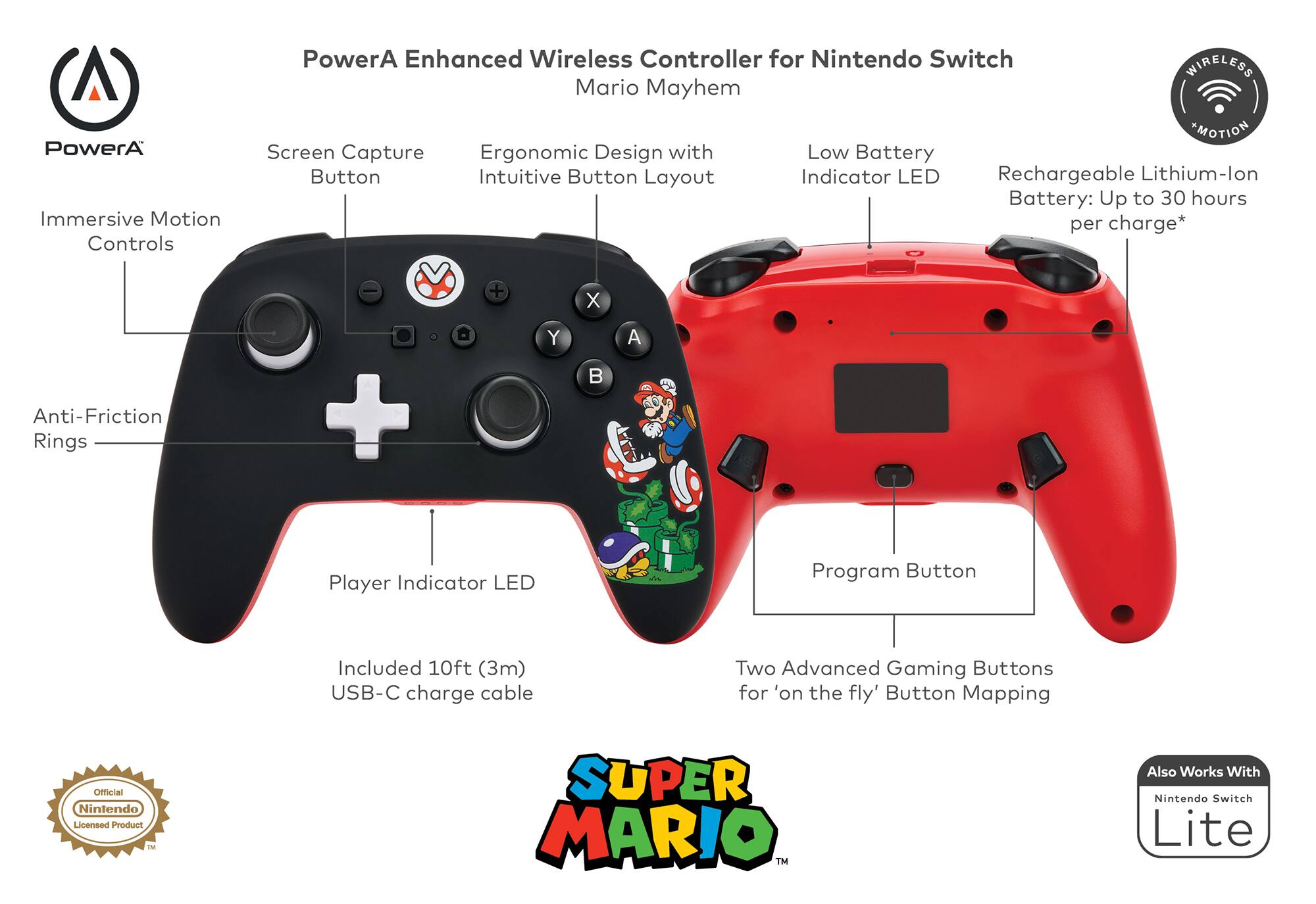 wireless controller switch lite mario odyssey motion controls