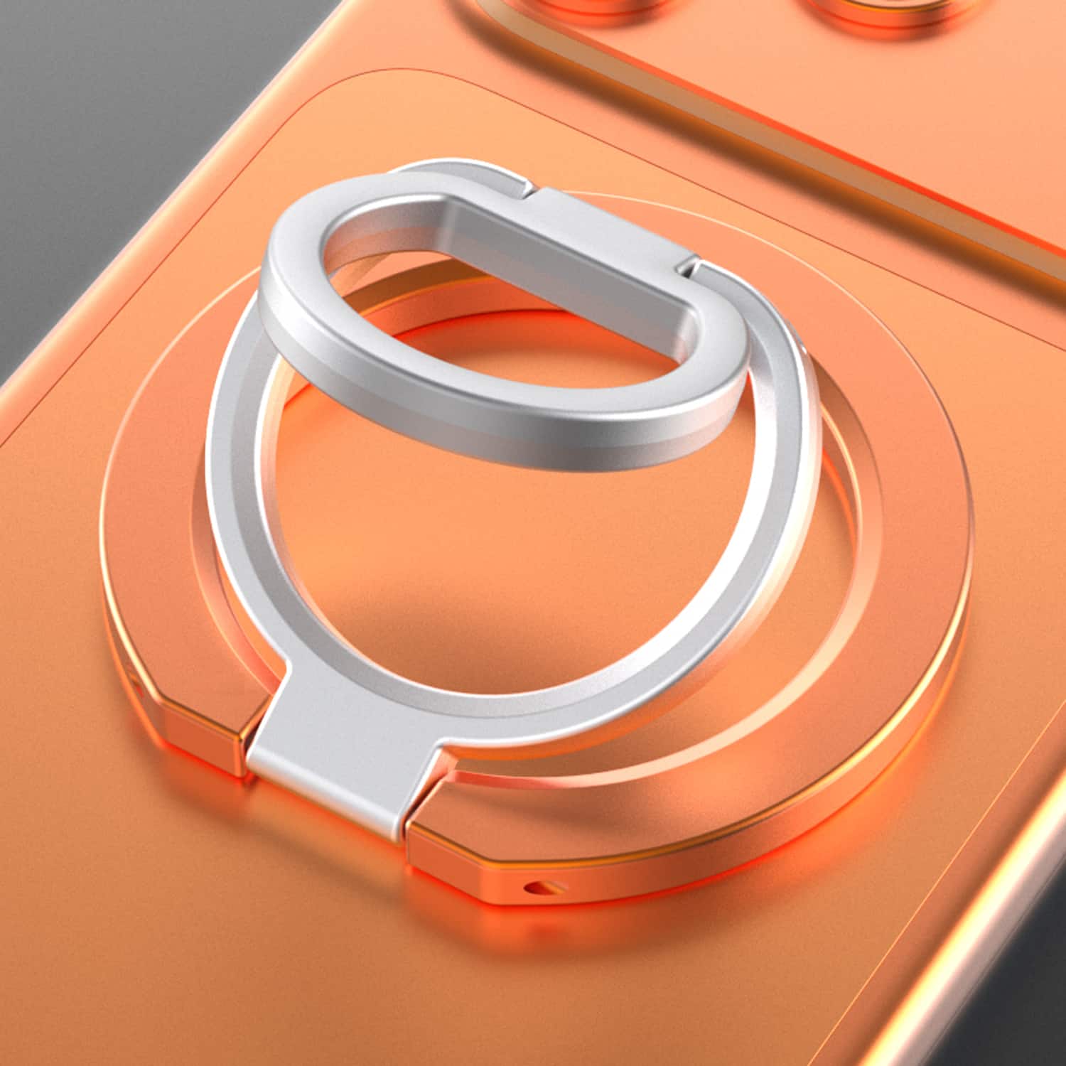 Dteck - Mag Safe Magnetic Ring Stand Holder for Apple iPhone 17 Pro Max Rotating Stand Universal Double Sided Foldable Bracket - Orange