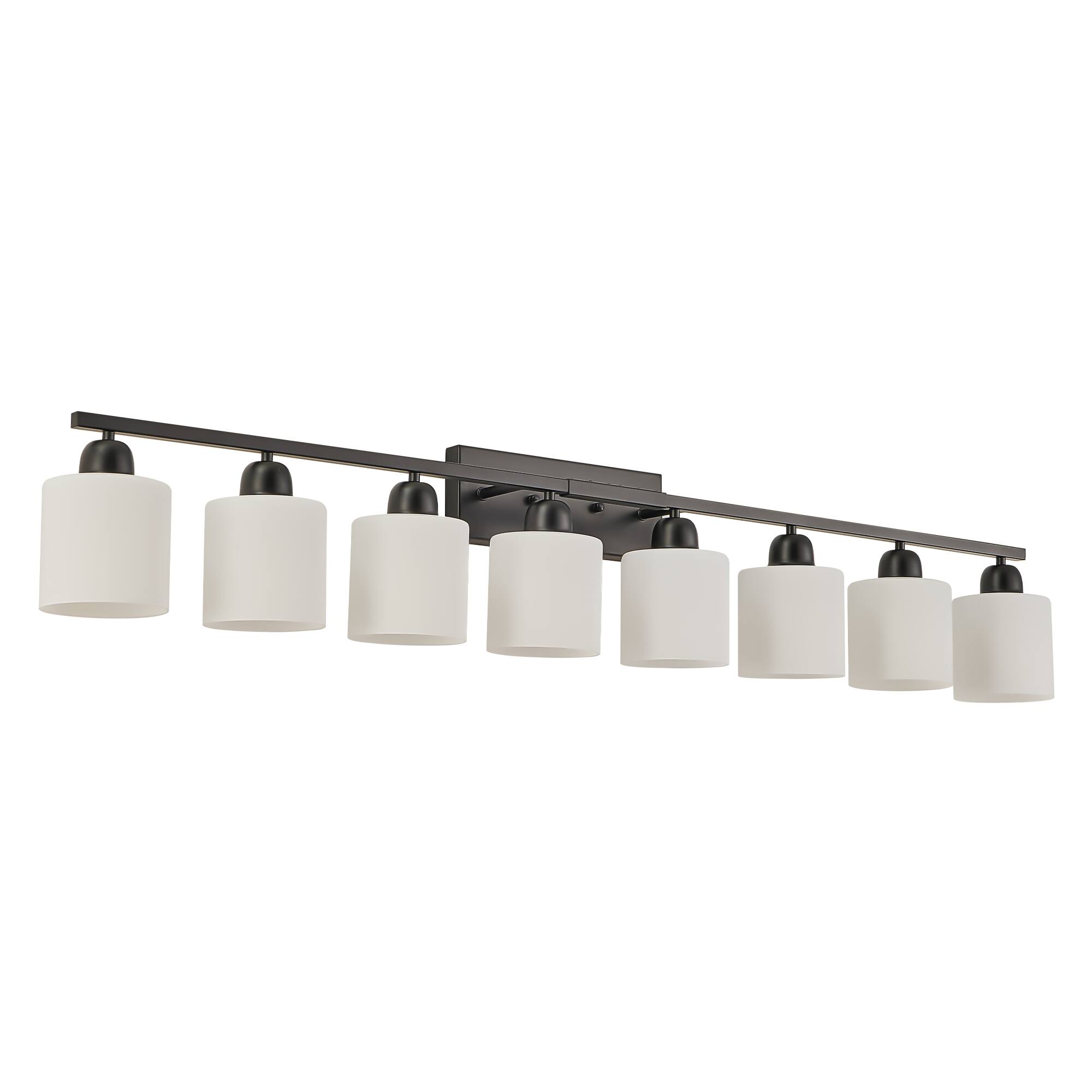 Alt View 5. HOMLUX - 51.57 in. 8 Lights Black LED Vanity Light Bar Vanity Accent Lighting Fixtures and Metal Wall Sconces with Crystal Shade.