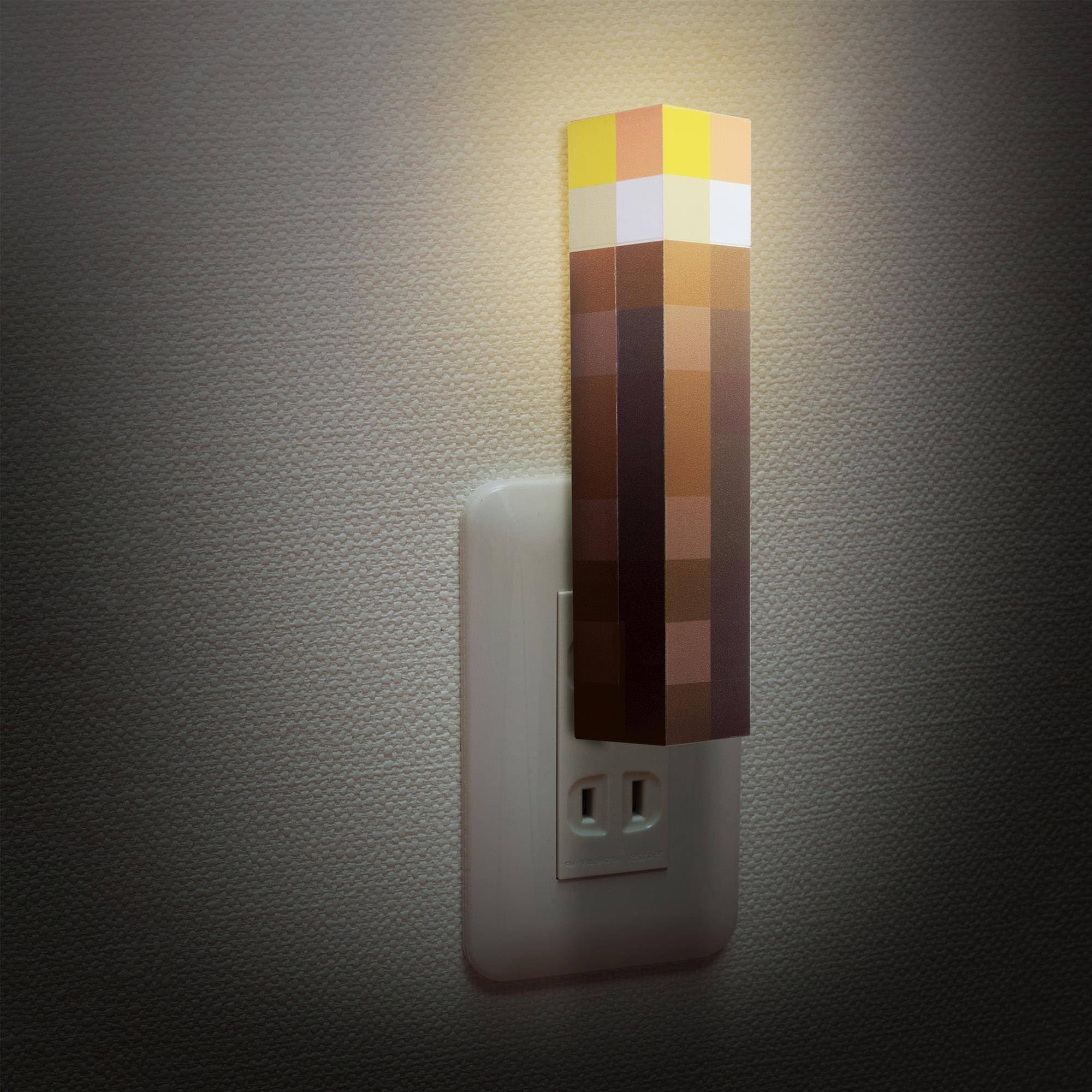 Alt View 2. Ukonic - Minecraft 2-Piece Nightlight Bundle | Torch and Redstone Torch - Brown.