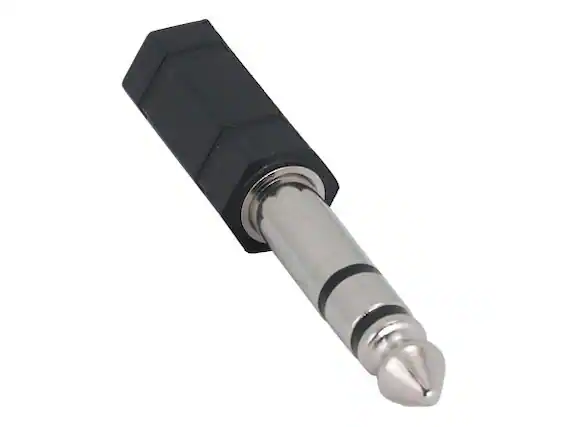 Front. Cable Leader - 3.5mm Stereo Female to 6.3mm(1/4") Stereo Male Adapter - Black.