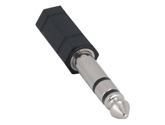 Front. Cable Leader - 3.5mm Stereo Female to 6.3mm(1/4") Stereo Male Adapter - Black.