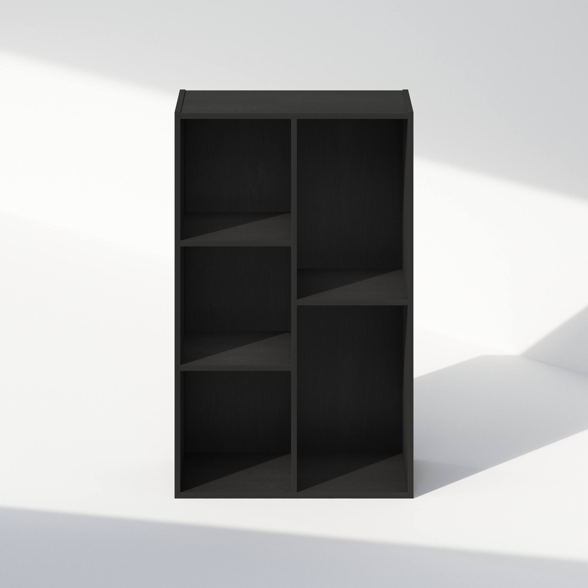 Alt View 2. Furinno - Reed 5-Cube Open Shelf Multipurpose Closet & Clothing Storage, Storage Organizer - Blackwood.