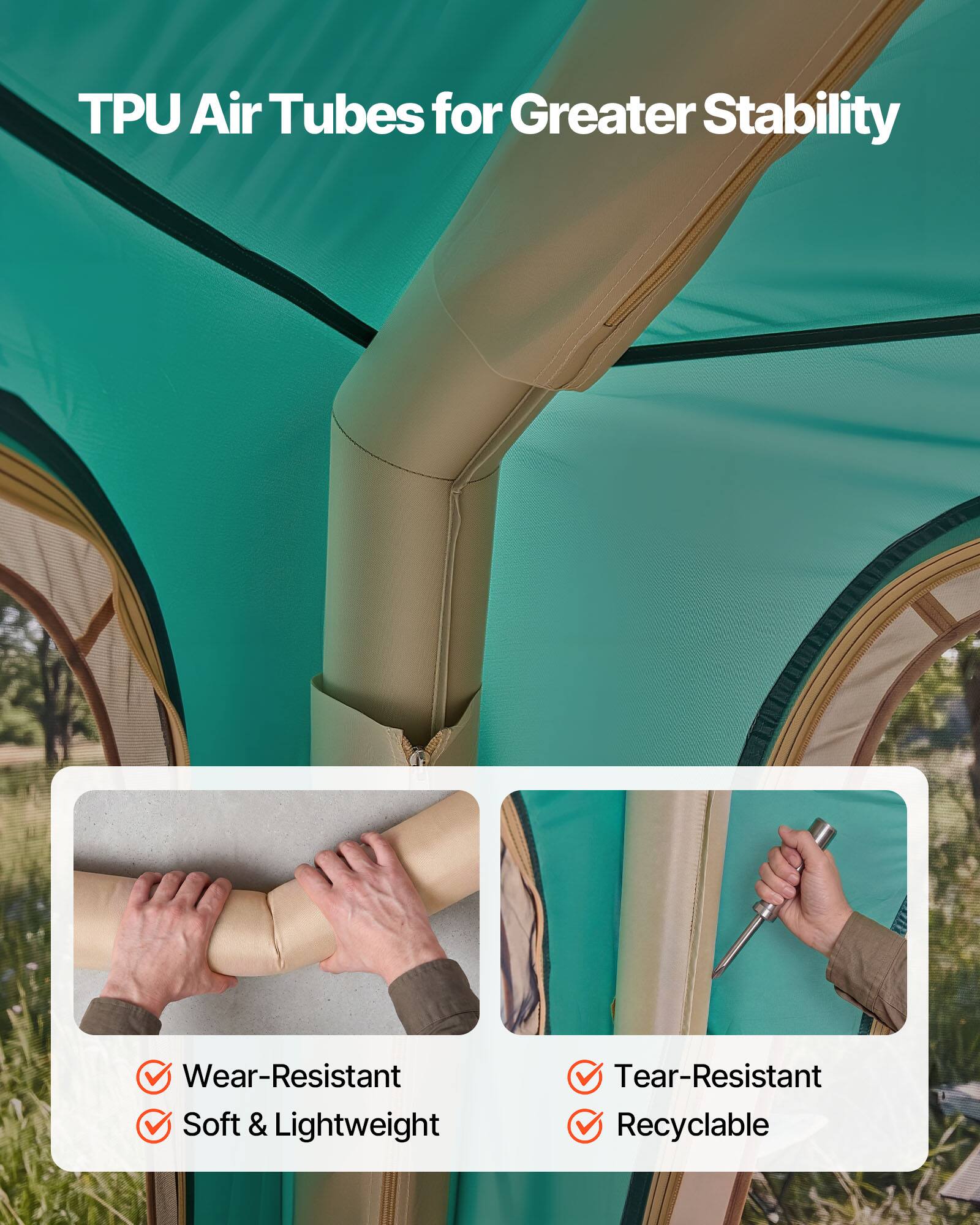 TPU Air Tubes for Greater Stability

- Wear-Resistant
- Soft & Lightweight
- Tear-Resistant
- Recyclable