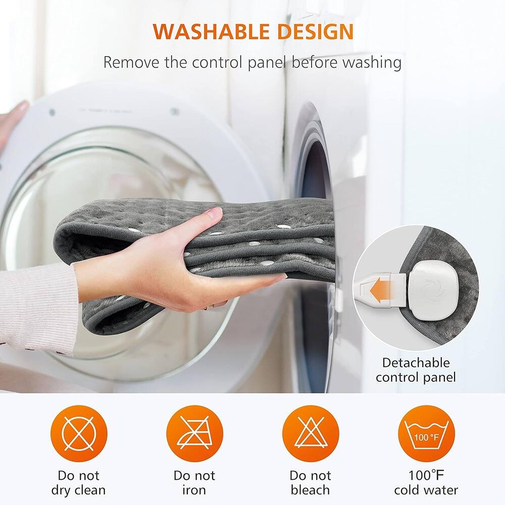 **WASHABLE DESIGN**

Remove the control panel before washing

- Detachable control panel

- Do not dry clean

- Do not iron

- Do not bleach

- 100°F cold water