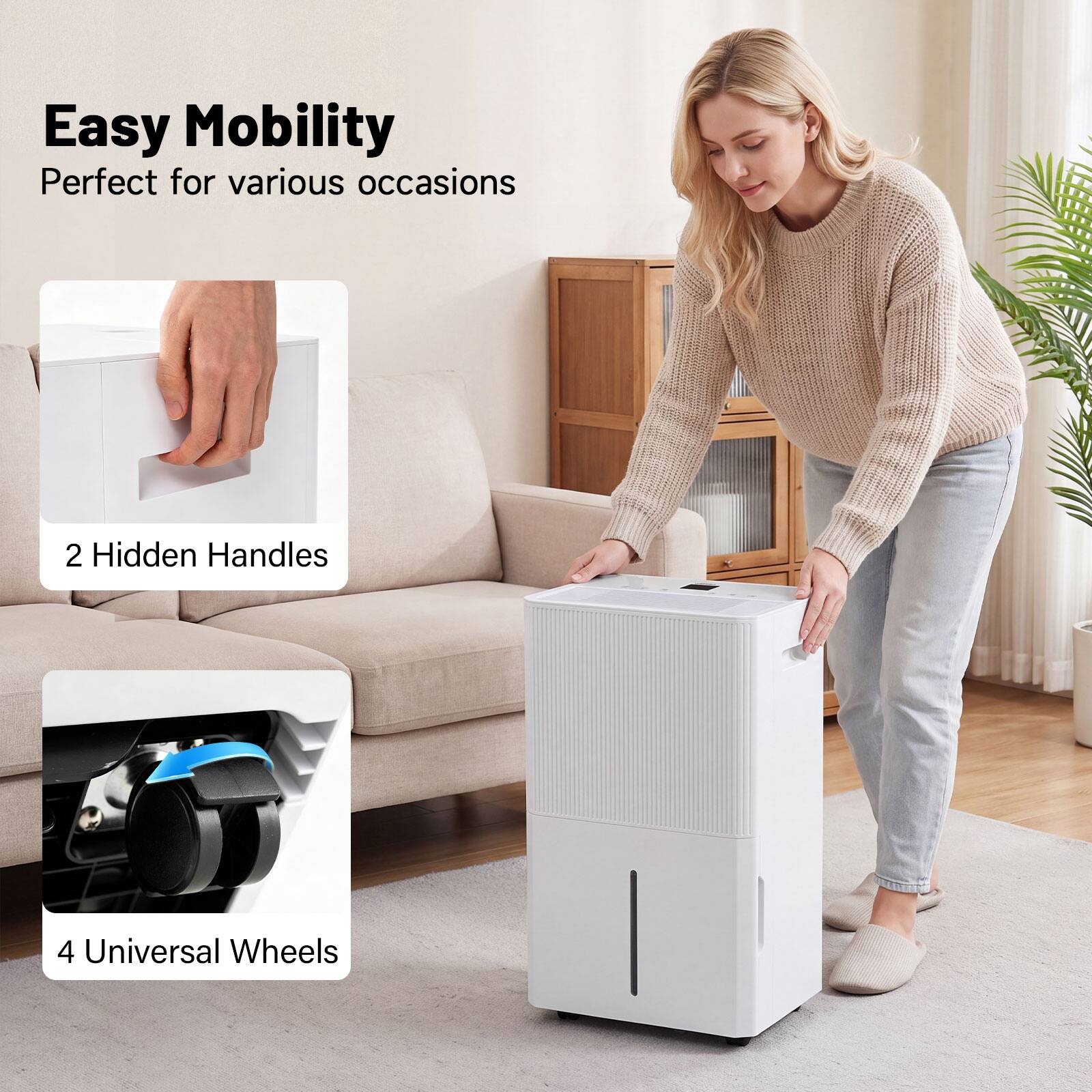 Easy Mobility  
Perfect for various occasions

2 Hidden Handles

4 Universal Wheels