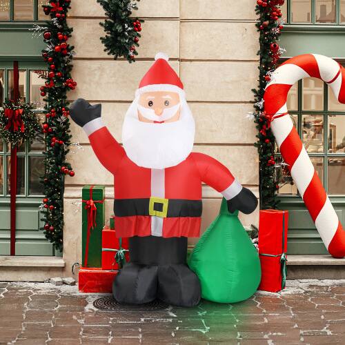 Alt View 9. Winado - 6 FT Christmas Giant Inflatable Santa Claus Build-in LED Lights for Holiday Party Decoration - Red.