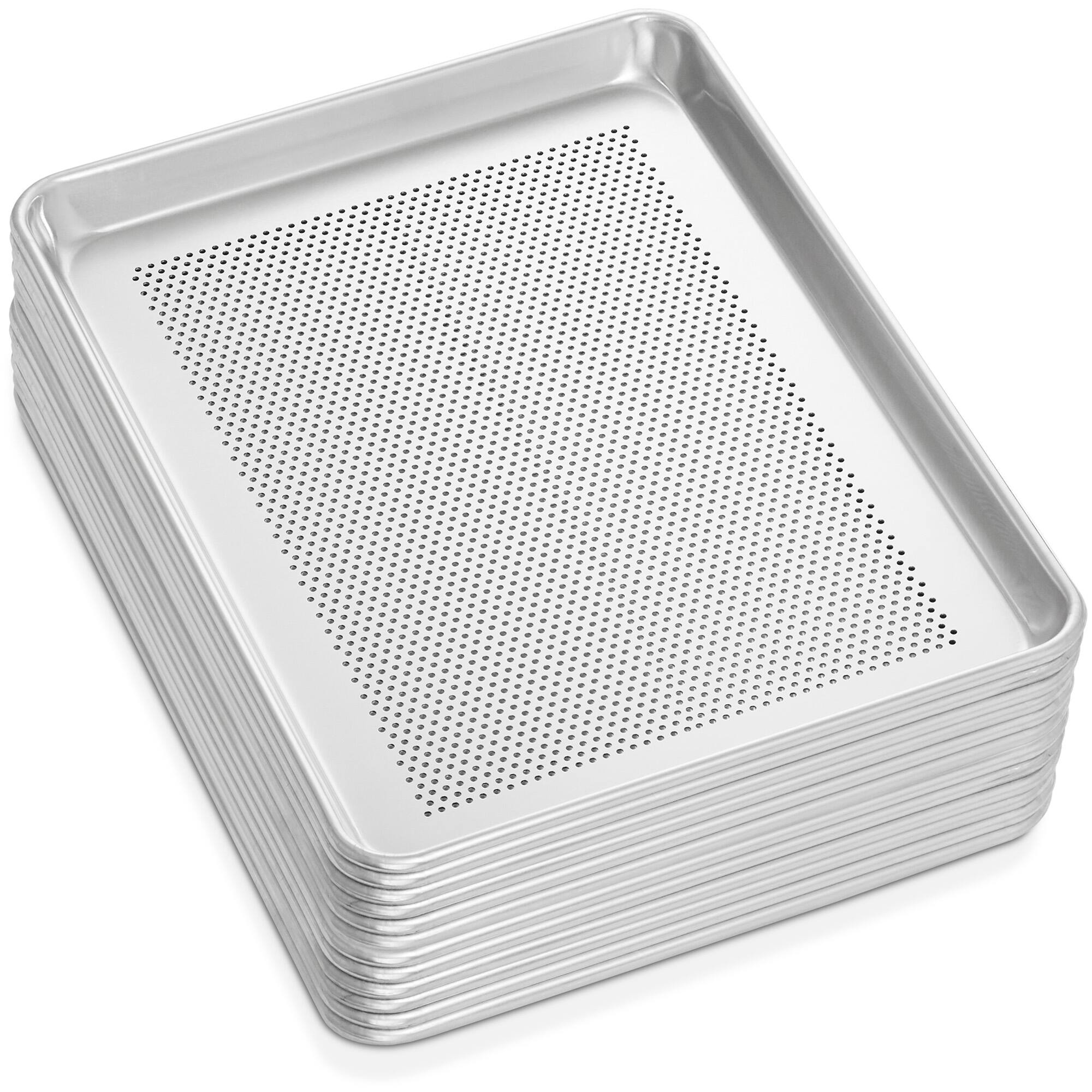 Alt View 3. GRIDMANN - 13 x 18-in 12pk - Commercial Aluminum Perforated Baking Sheets - Silver.
