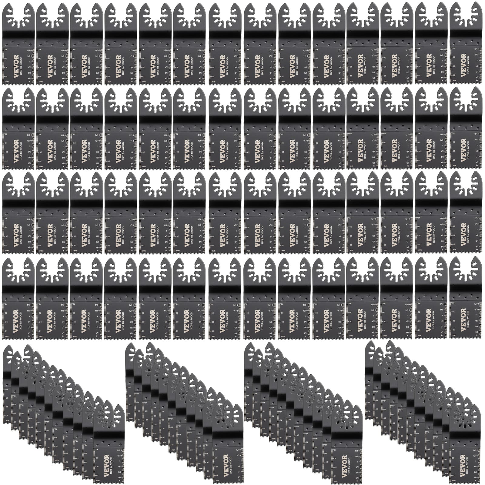 VEVOR - 100PCS Oscillating Saw Blades, Quick Release Multitool Blades Kit, HCS Tool Blades for Wood Plastic - Black price history on PriceWatchPro