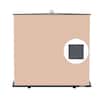 Front. RAUBAY - 6.6′ x 6.9′ Collapsible Beige Screen Backdrop Portable Retractable Panel Photo Background with Stand.
