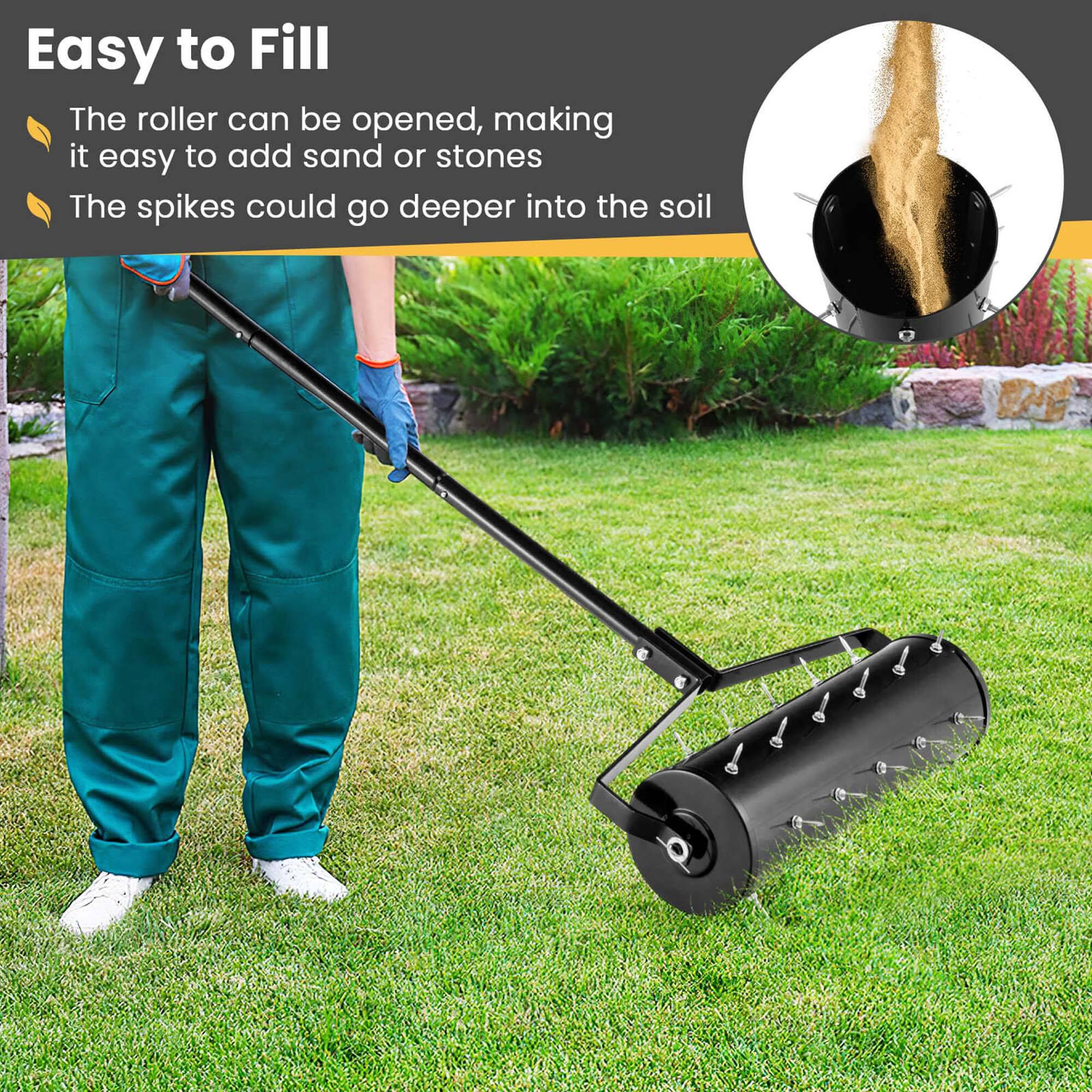Easy to Fill

The roller can be opened, making it easy to add sand or stones

The spikes could go deeper into the soil
