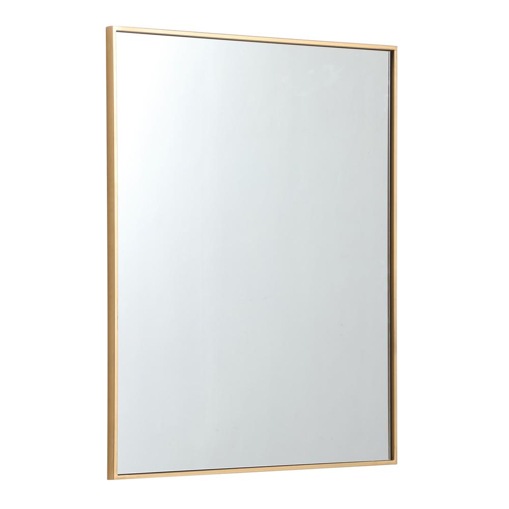 Alt View 6. Elegant Decor - Metal frame rectangle mirror 30 inch in Brass - Brass.