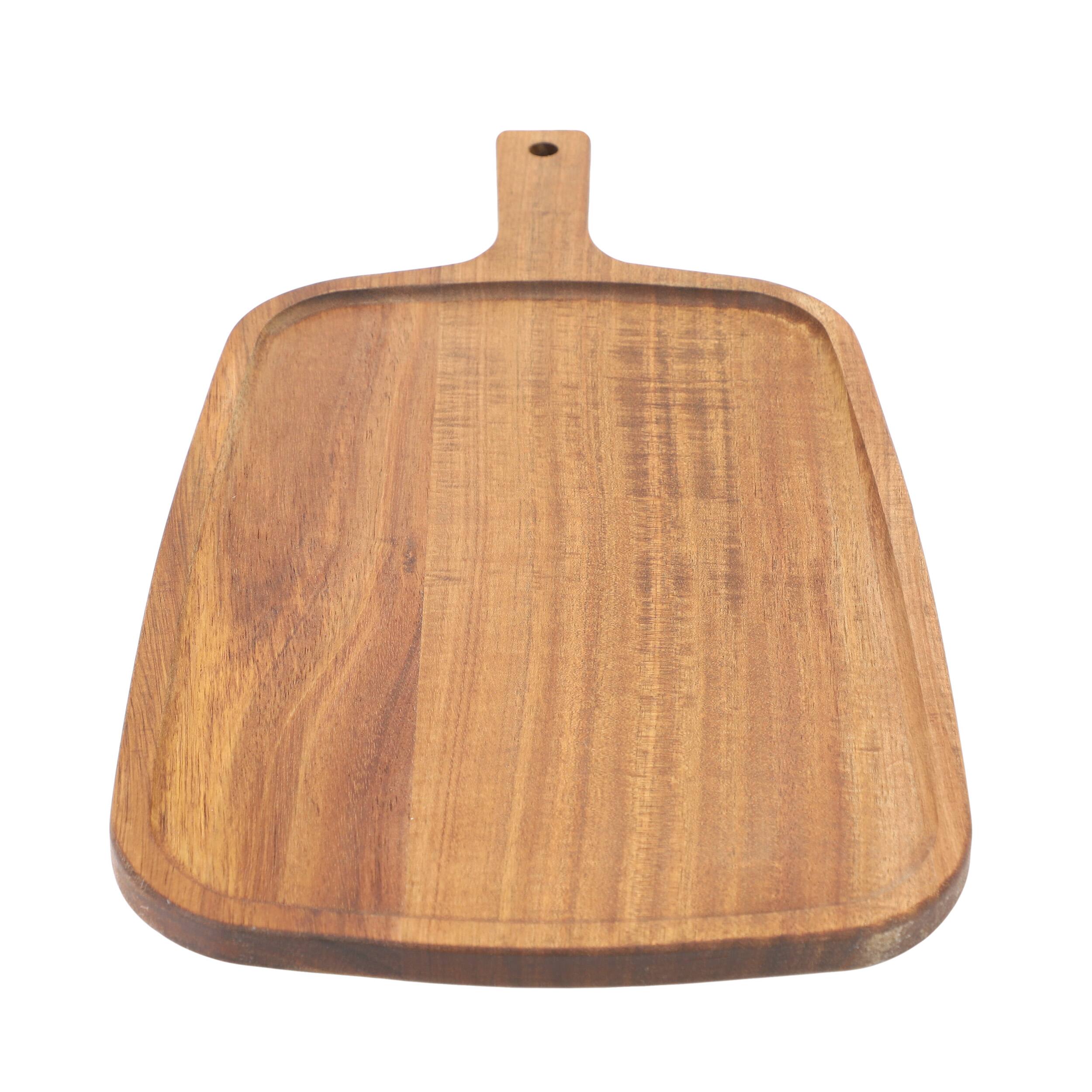 Alt View 1. MegaChef - MegaChef 14 Inch Acacia Wood Rectangle Serving Board with Handle - Brown.