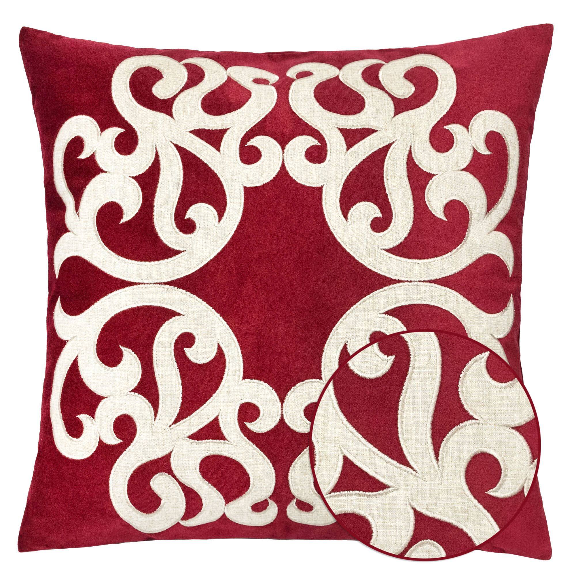 LuXeo - Square Velvet Pillow Cover & Insert - Red