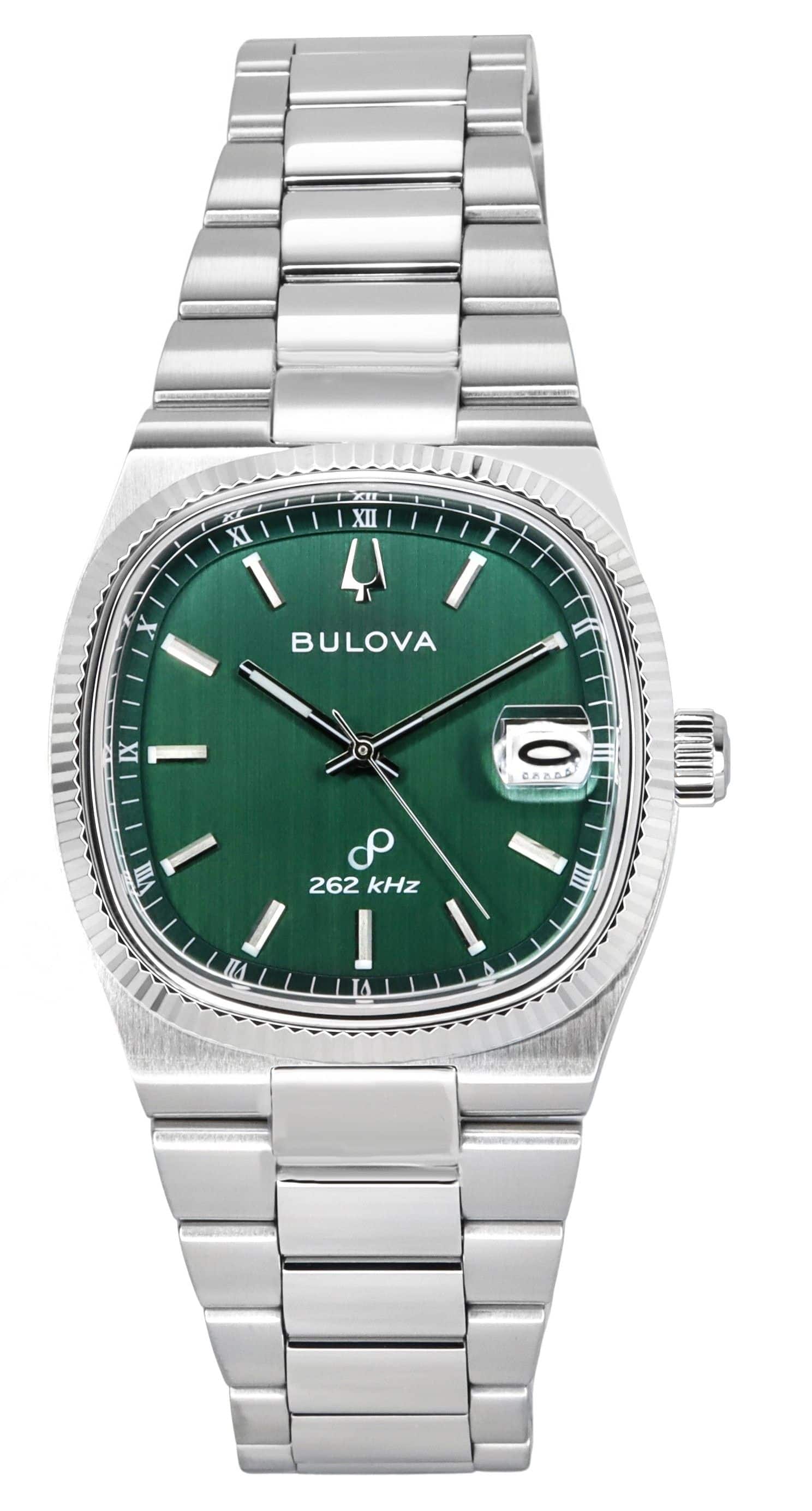 Bulova - Classic Super Seville 262kHz Precisionist Stainless Steel Dial Quartz 96B439 Men's Watch - Green