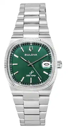Bulova - Classic Super Seville 262kHz Precisionist Stainless Steel Dial Quartz 96B439 Men's Watch - Green