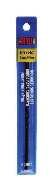 ARTU USA  
3/16 X 5-1/2  
5mm X 140mm  
FORET BROCA CONCRETE POUR PARA BTON CONCRETO SCREW BIT  
#01021  
artu.com