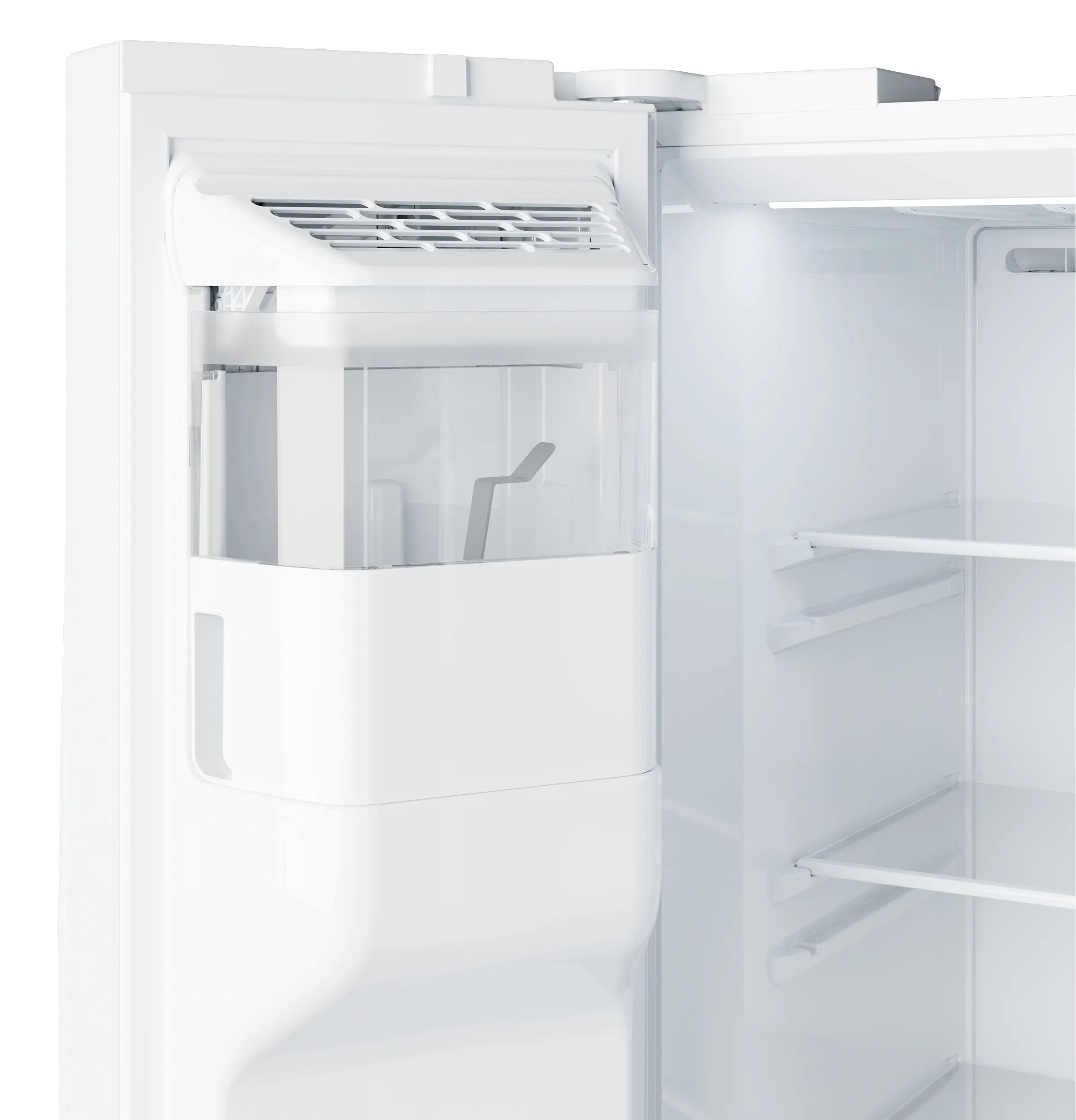 Alt View 24. GE - 36 in. Wide 23.6 Cu. Ft. Counter Depth Side-By-Side Refrigerator with Extra Tall Dispenser and In-Door Icemaker - White.