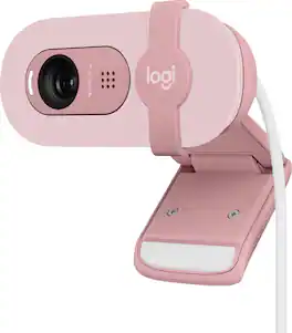 Logitech - Brio 100 1080p Full HD Webcam for Meetings and Streaming - Rose