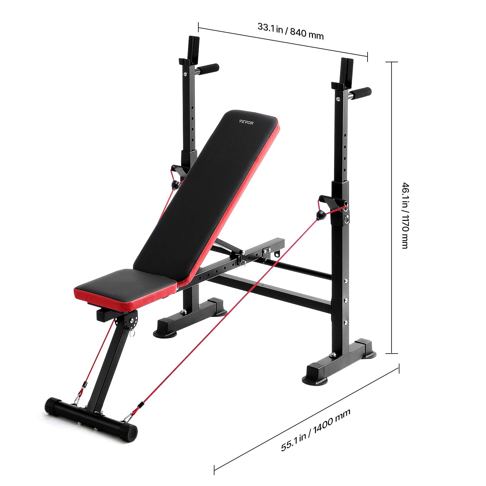 33.1 in / 840 mm  
46.1 in / 1170 mm  
55.1 in / 1400 mm
