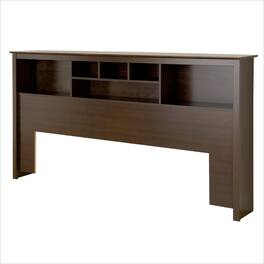 Hivvago - King size Bookcase Headboard Wood Finish - Espresso