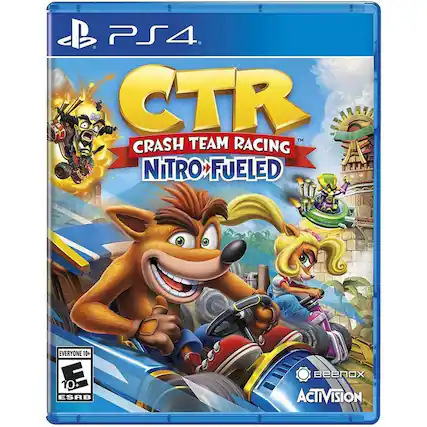 PS4
CTR
CRASH TEAM RACING
NITRO FUELED
EVERYONE 10+
E 10+ ESRB
beenox
ACTIVISION - E10+ (Everyone 10+)