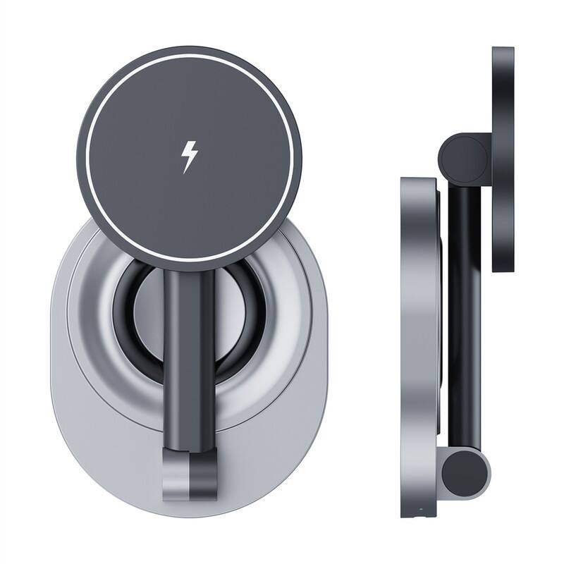Alt View 1. RISOKEYS - Magsafe Magnetic Wireless Charger - Fast Charging Desktop Phone Stand, Compatible with Apple Watch Wireless Charging - Black.
