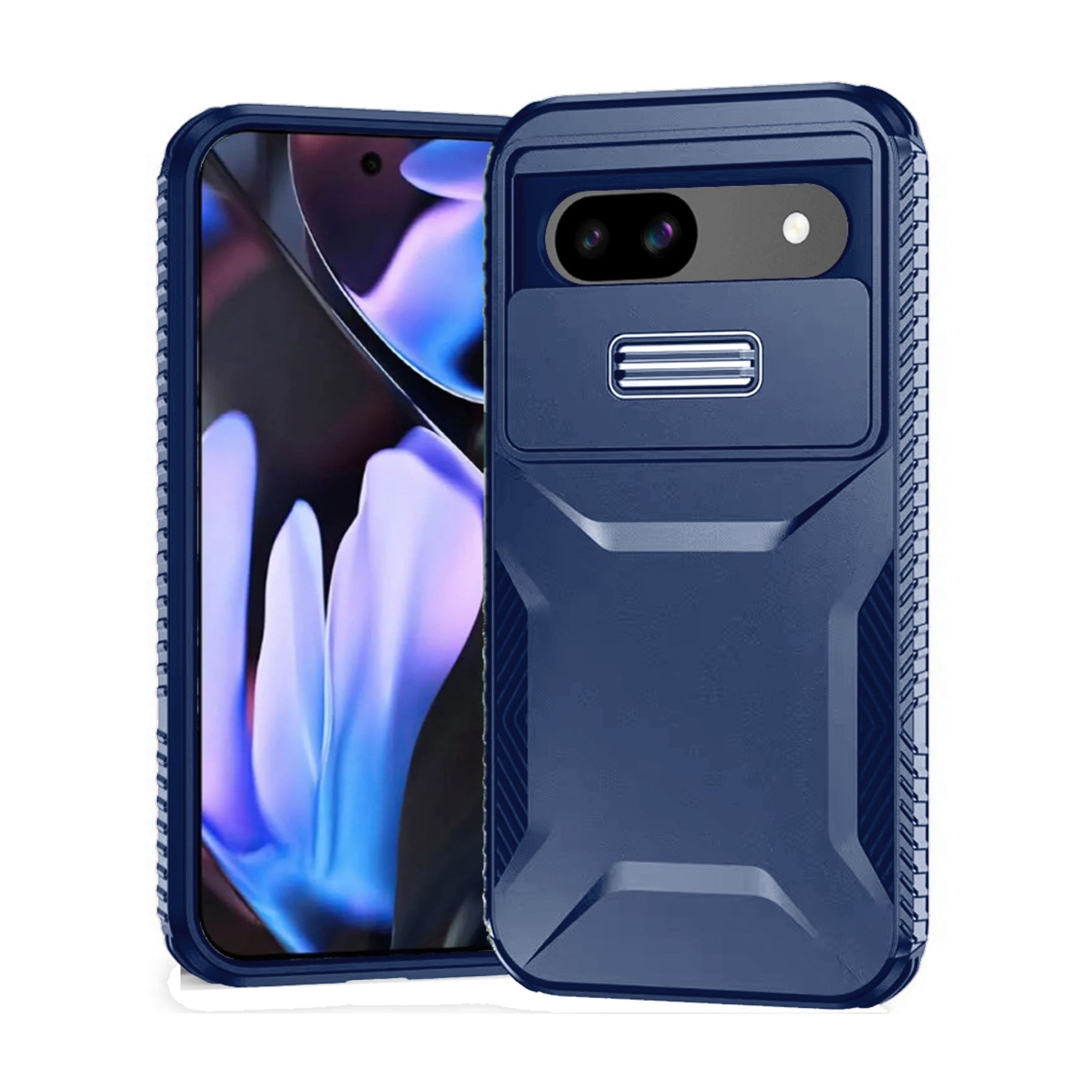Kitcheniva - Hybrid Sliding Lens Protection Case With Tempered Glass For Google Pixel 9a - Dark Blue price history on PriceWatchPro
