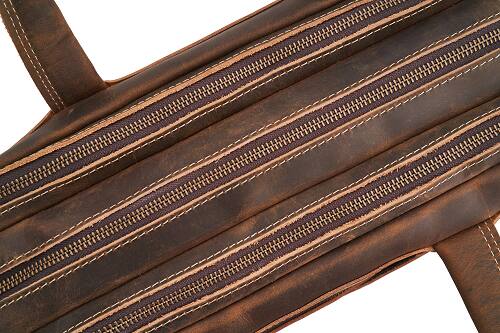 Alt View 5. Luxorro - Leather Briefcase for men. Fits 17" Laptops - Dark Brown.