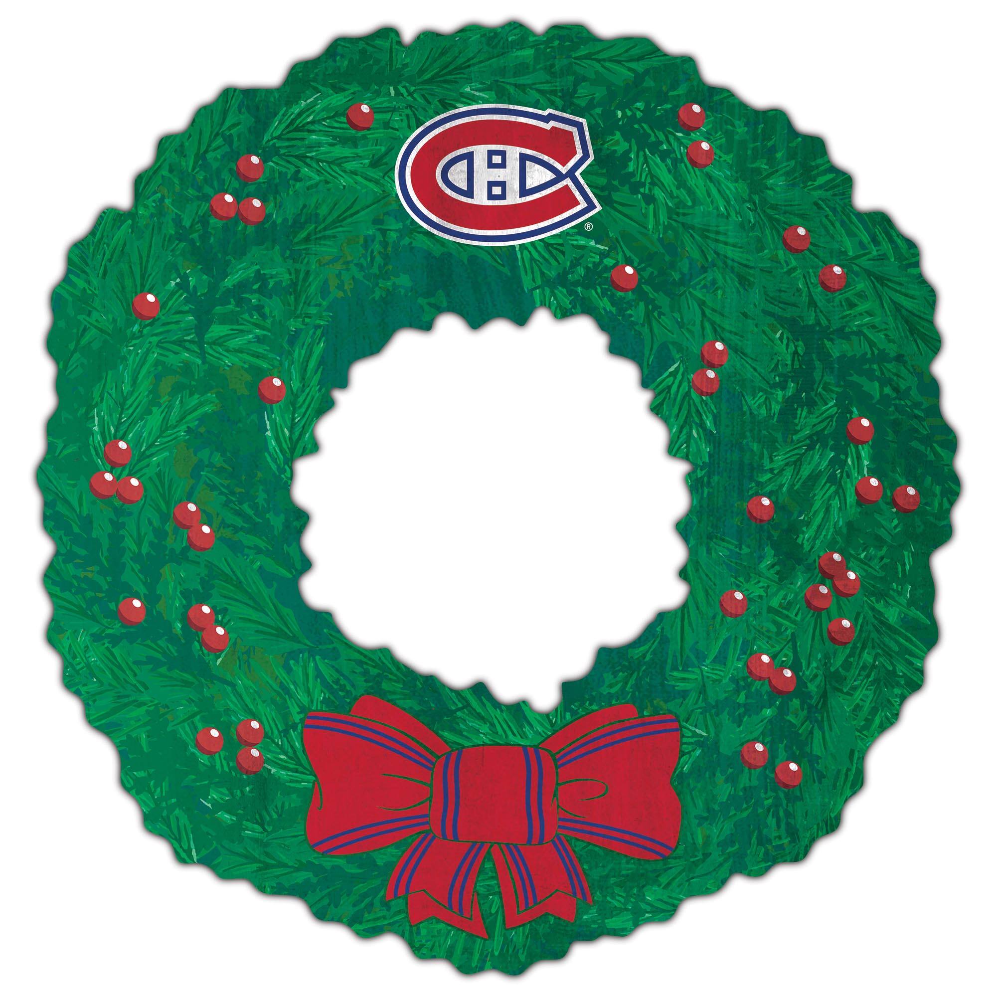 Front. Fan Creations - Montreal Canadiens 16'' Team Wreath Sign - Green.